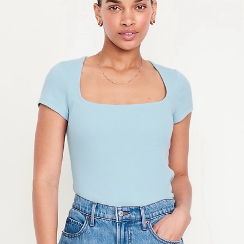 Light Blue Women's Fitted Top